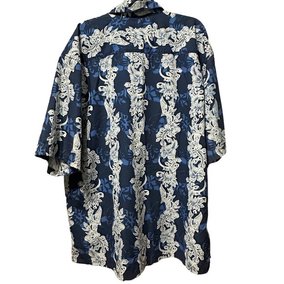 Royal Creations men’s size XXXL cotton blend blue Hawaiian print button front sh - Picture 3 of 5